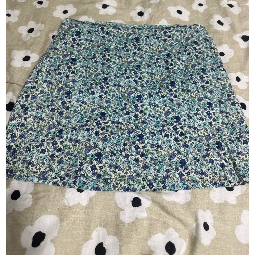 A Byer Vintage Blue floral print A-line skirt